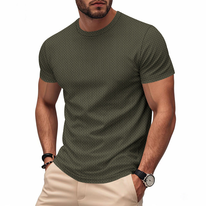 Herren Kurzarm T-Shirt mit strukturiertem Design und atmungsaktiver Baumwolle ModeGeist