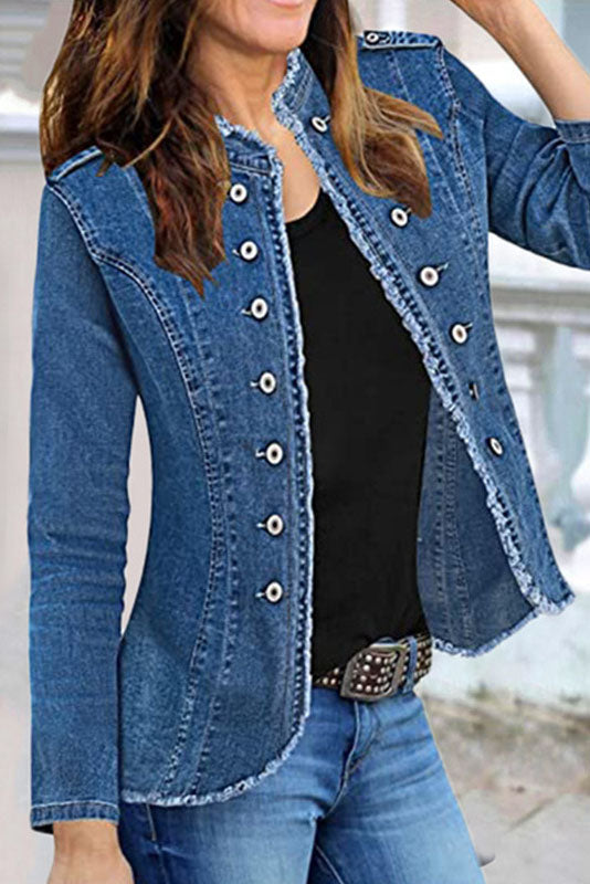ModeGeist | Kragen Fitted Denim Jacke