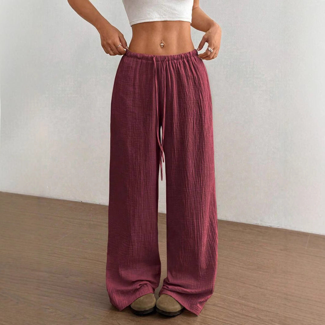 Damen Weite Sommerhose mit elastischem Bund und lockerem Schnitt ModeGeist