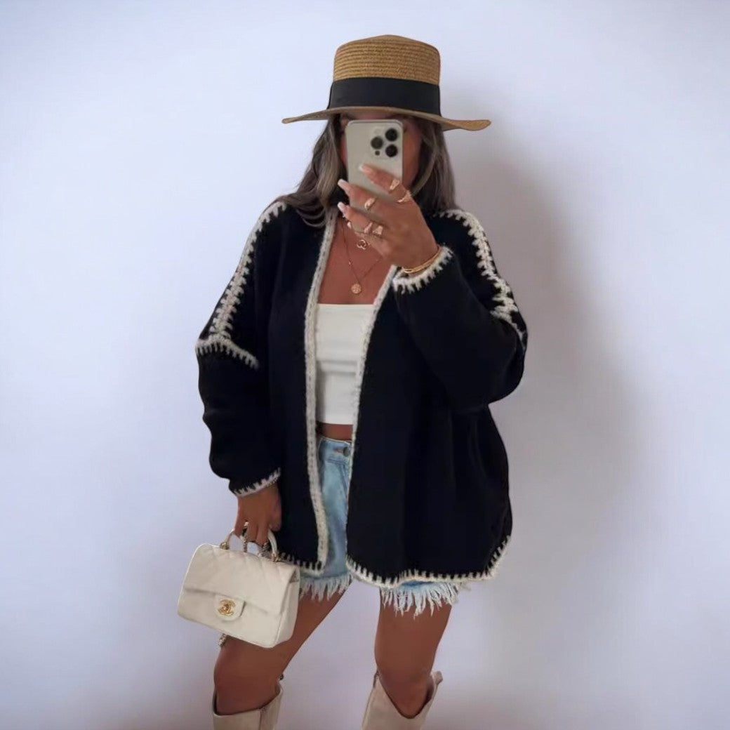 ModeGeist | Elegante Strickjacke Im Overgröße Stil