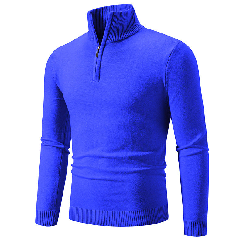 Herren Strickpullover mit modernem Stehkragen und praktischem Zipper ModeGeist