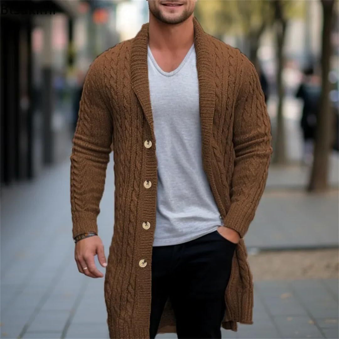 Herren Strickjacke mit offenem Design und Knopfdetails ModeGeist