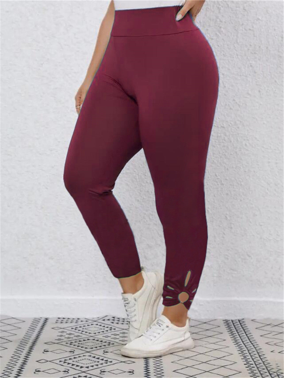 Damen Hochbundige Leggings mit stilvollen Schnittdetails ModeGeist