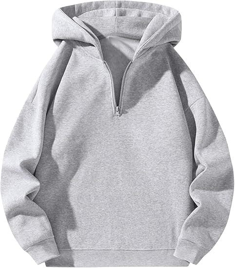 Herren sportlicher Kapuzenpullover mit halbem Reißverschluss ModeGeist