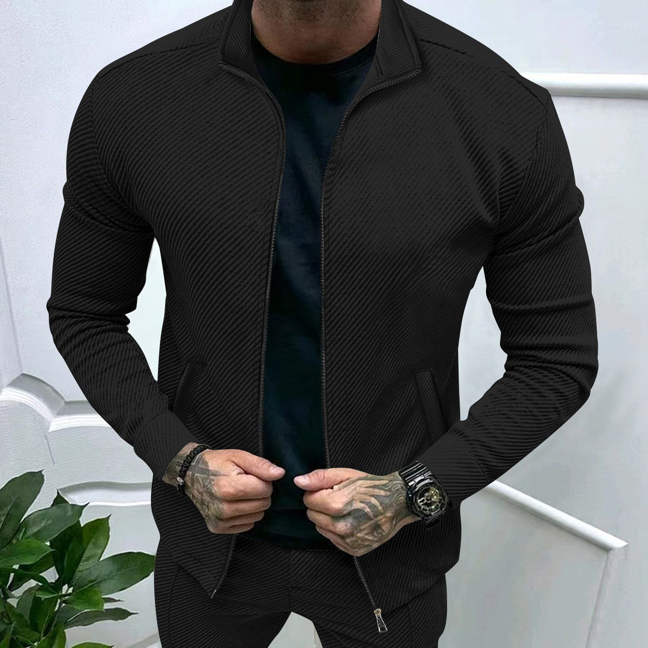 Herren sportliche Jacke mit strukturiertem Design ModeGeist