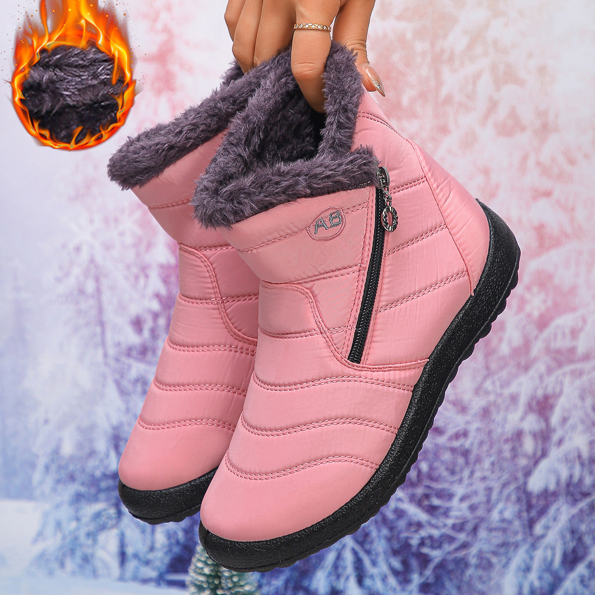 Damen Thermo-Winterstiefel mit kuscheligem Innenfutter und seitlichem Reißverschluss ModeGeist