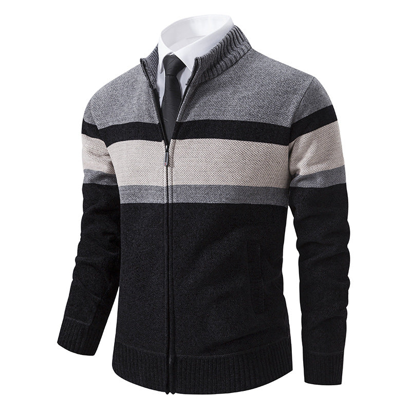 Herren Strickjacke mit strukturiertem Design und hochschließendem Kragen ModeGeist