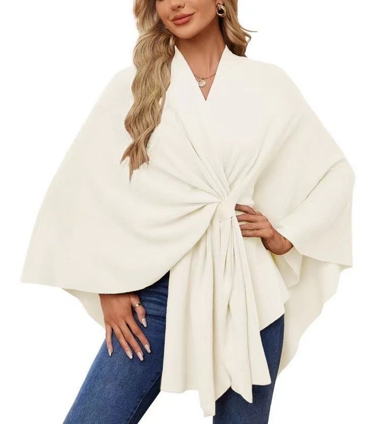 Damen Eleganter Wickelpullover mit asymmetrischem Schnitt ModeGeist