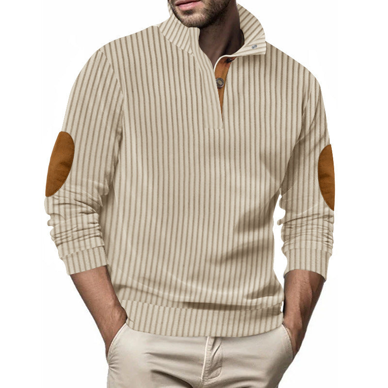Herren Stepppullover mit strukturiertem Design und Kontrast-Patches ModeGeist