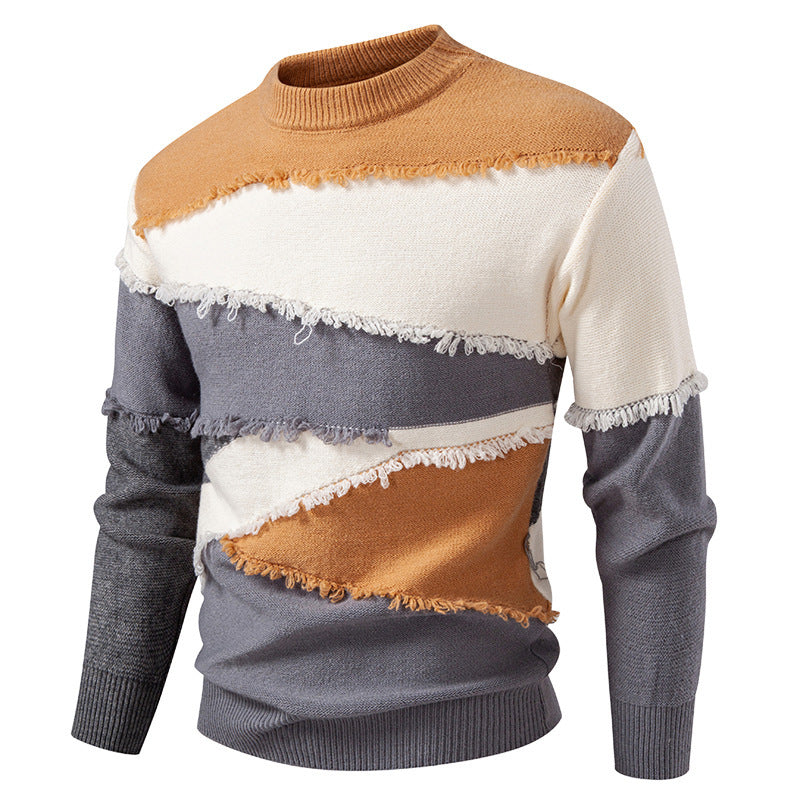 Herren modischer Pullover mit fransigen Details ModeGeist