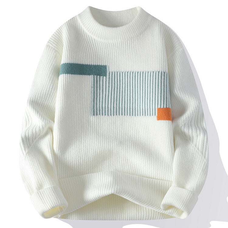 Damen moderner Strickpullover mit geometrischem Muster ModeGeist