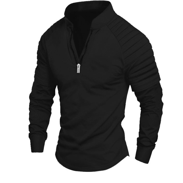 Herren Sportliches Langarmshirt mit halblangem Reißverschluss ModeGeist