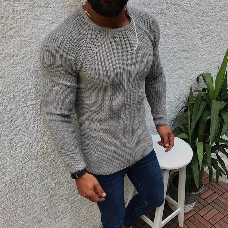Herren Strickpullover mit strukturiertem Wabenmuster und engem Schnitt ModeGeist