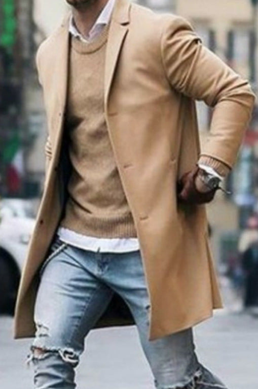 Herren eleganter Mantel mit hochwertigen Details ModeGeist