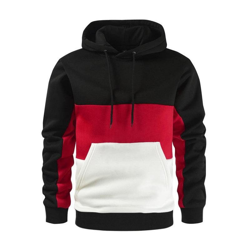 Herren sportlicher Kapuzenpullover mit kontrastierenden Farbblock-Design ModeGeist