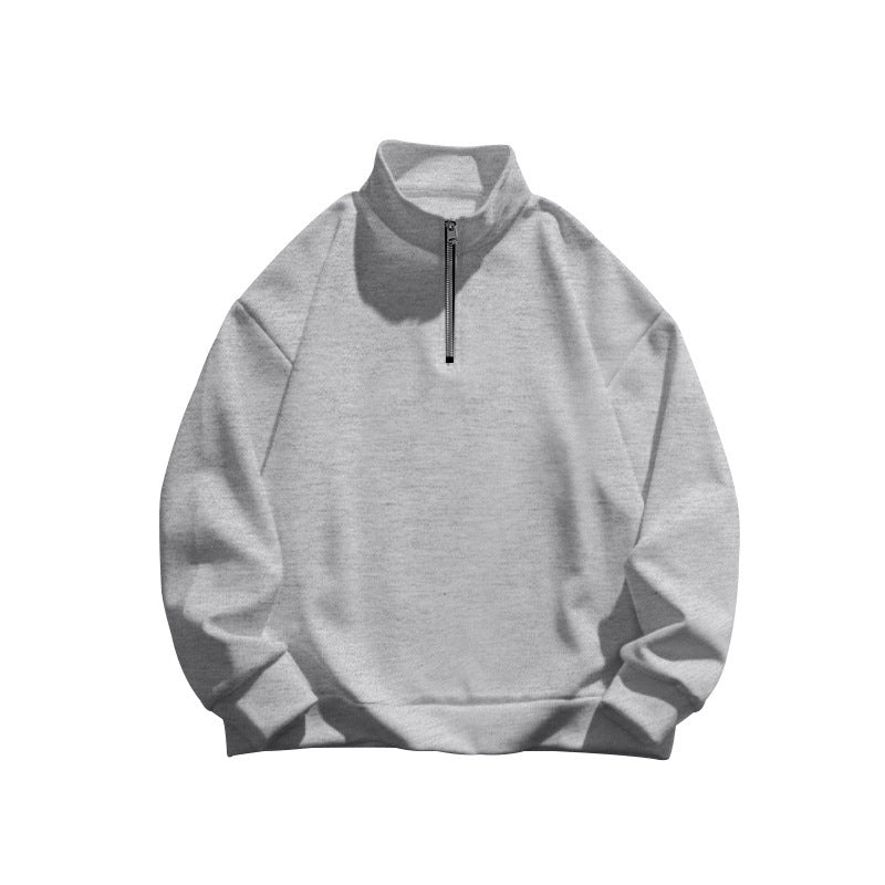 Herren stylischer Fleece-Pullover mit hohem Stehkragen und Reißverschluss ModeGeist