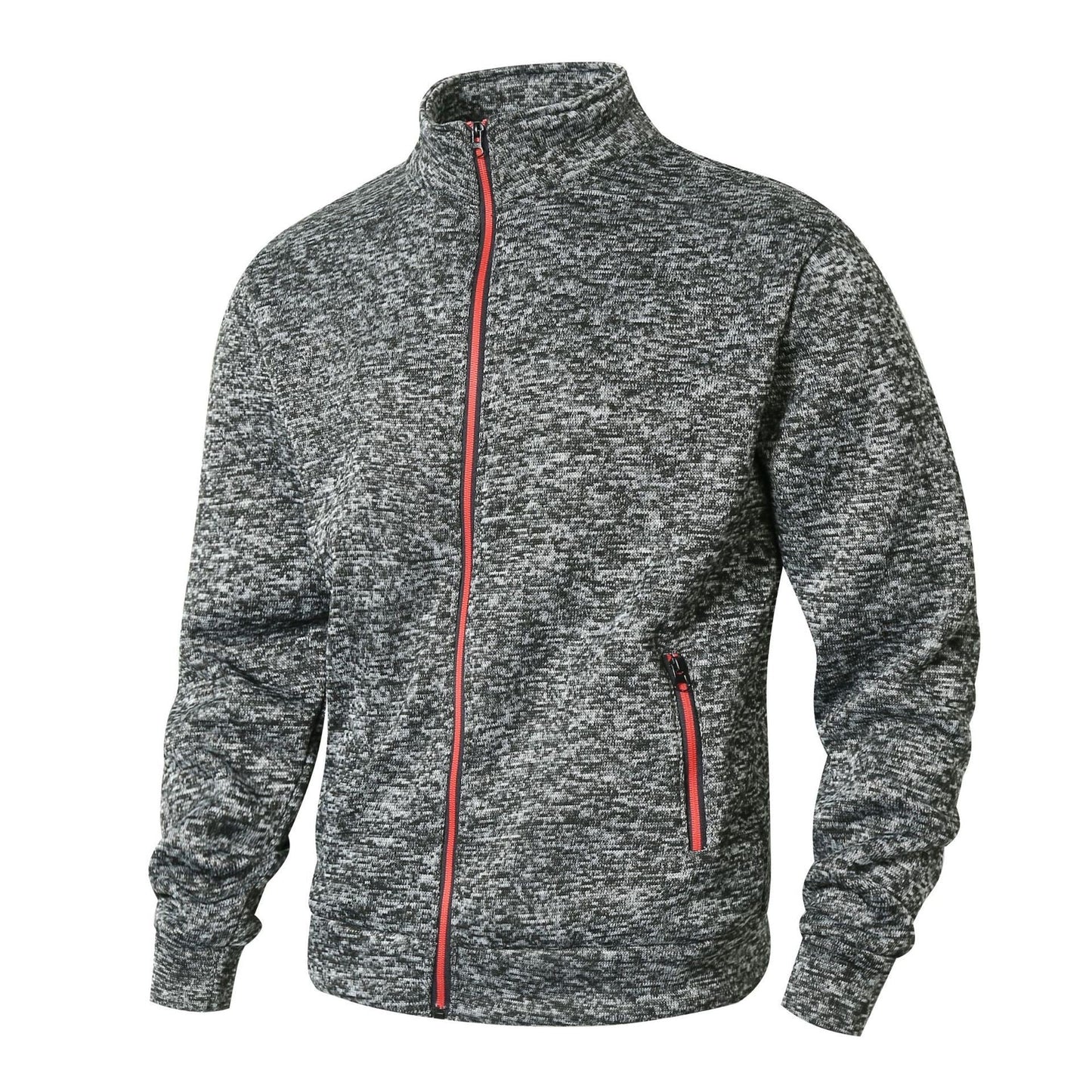 Herren Fleecejacke mit hohem Kragen und Reißverschluss ModeGeist