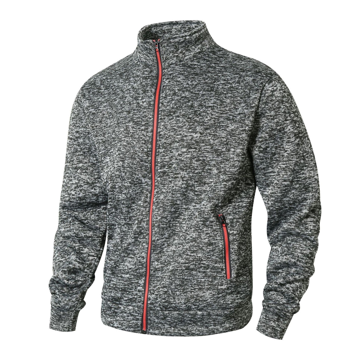 Herren Fleecejacke mit hohem Kragen und Reißverschluss ModeGeist