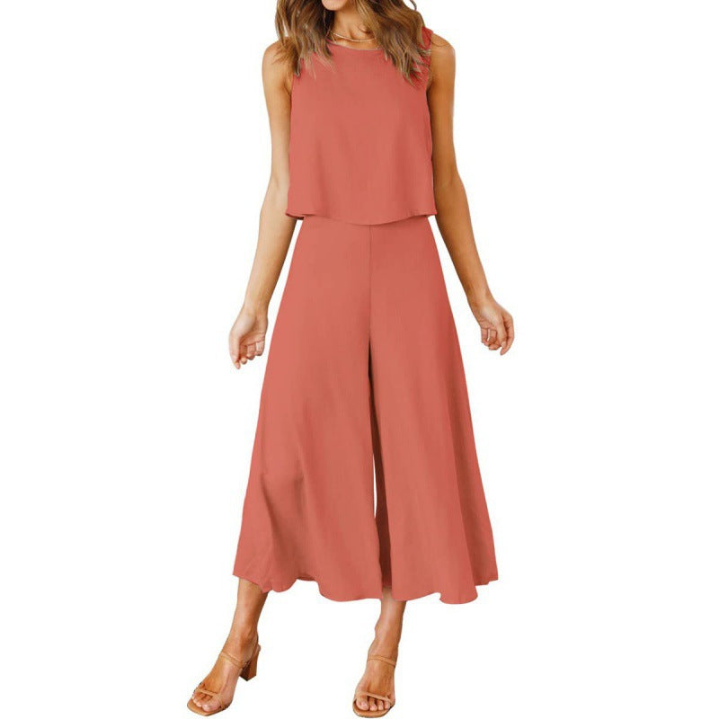Damen Jumpsuit mit fließendem Schnitt und weitem Bein ModeGeist