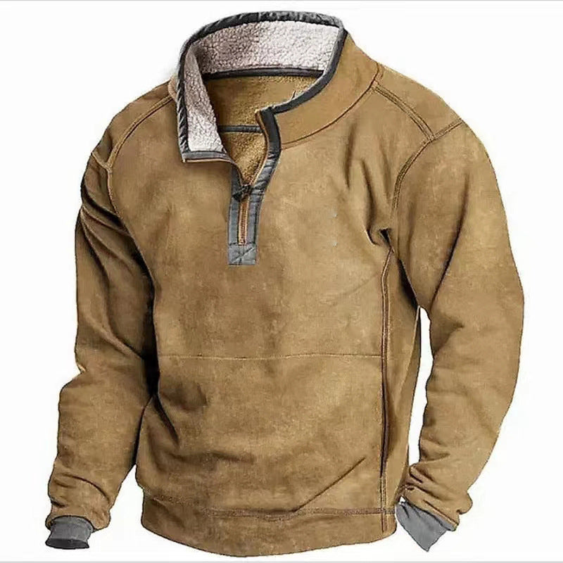 Herren Fleecesweater mit hochgeschlossenem Kragen und praktischem Reißverschluss ModeGeist