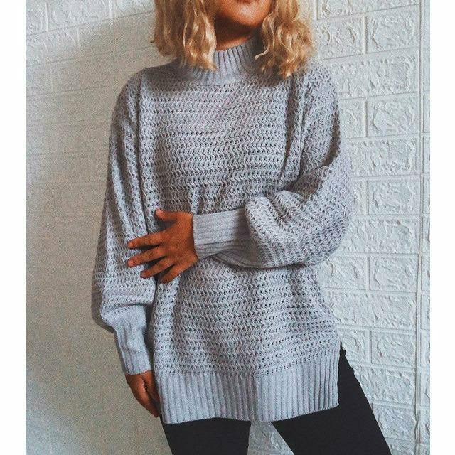 ModeGeist | Fester Strickpullover mit Geripptem Muster
