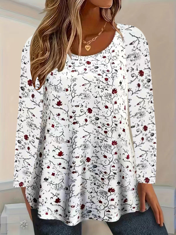 Damen Blusenshirt mit floralen Akzenten und lockerer Passform ModeGeist