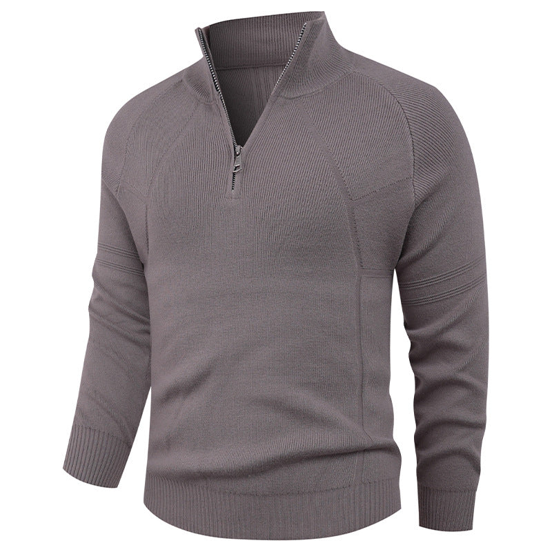 Herren Strickpullover mit modernem Reißverschluss und eleganter Struktur ModeGeist