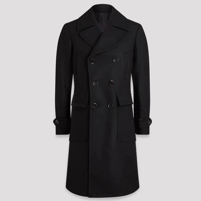 Herren eleganter Doppelt-Mantel mit praktischen Taschen und hochwertigem Futter ModeGeist
