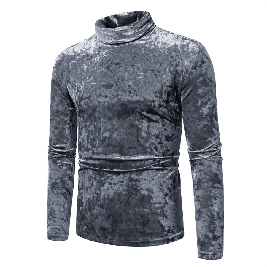Herren Eleganter Rollkragenpullover aus weichem Samtstoff ModeGeist