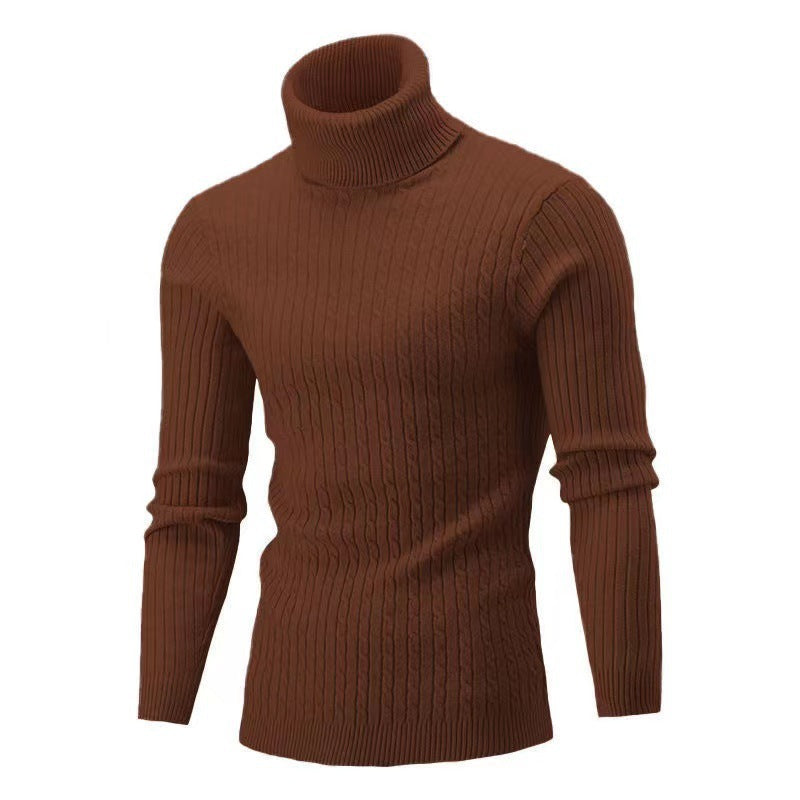 Herren Strickpullover mit modernem Rippmuster und hohem Kragen ModeGeist