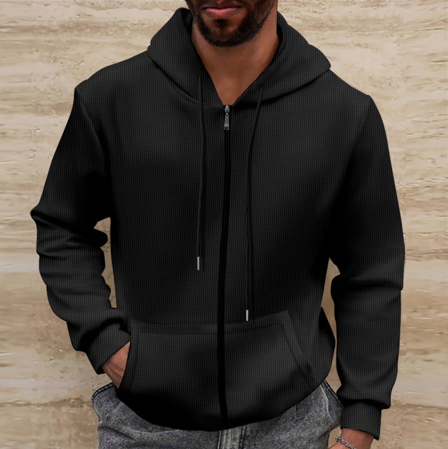 Herren Kapuzenjacke mit strukturierter Oberfläche und praktischen Taschen ModeGeist