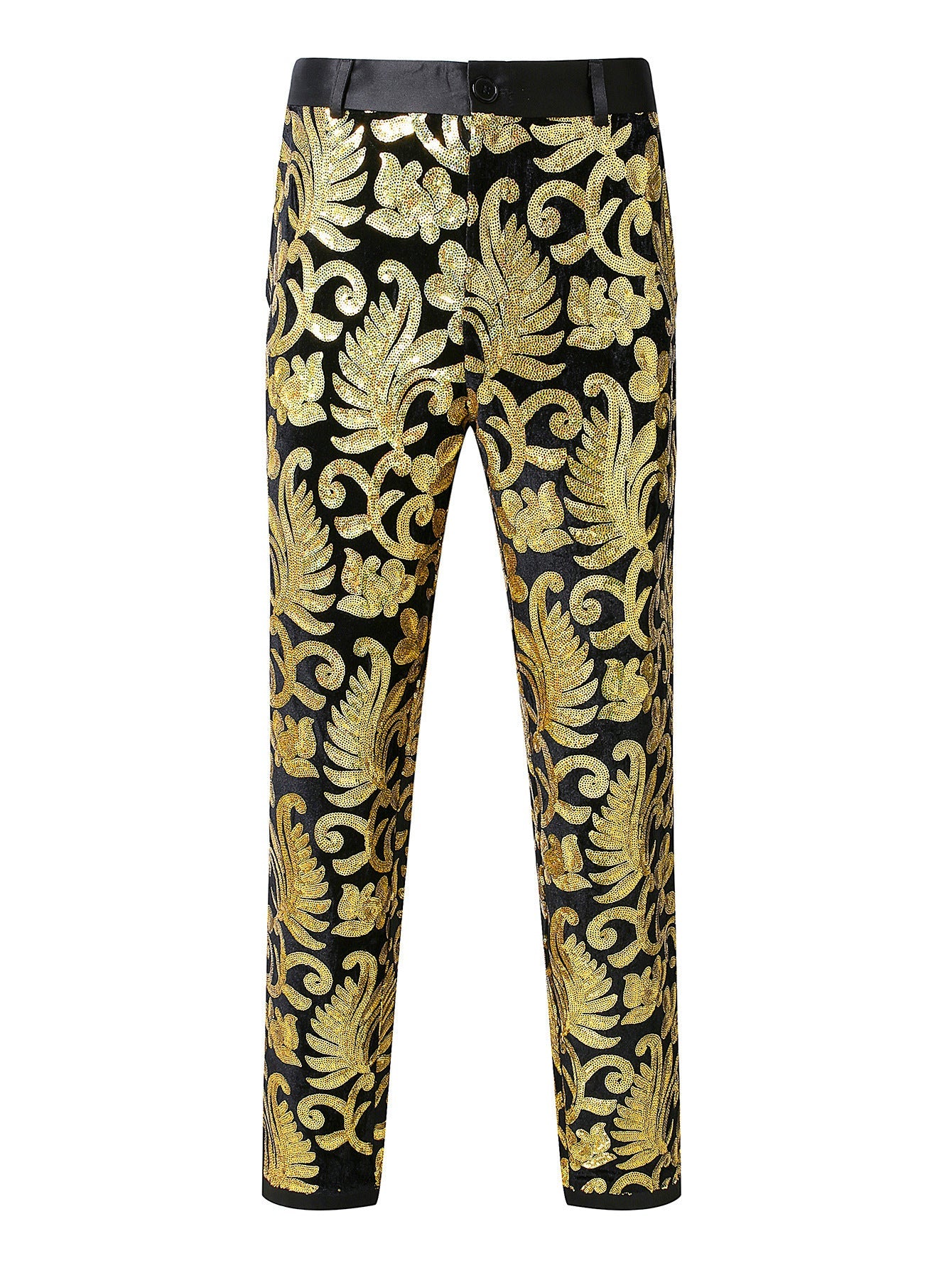 Herren Glitzernde Veranstaltungs-Hose mit floralem Muster ModeGeist