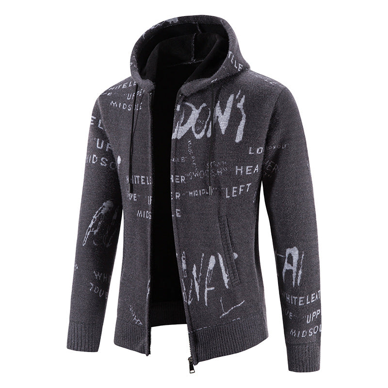 Herren modische Kapuzenjacke mit kreativem Print ModeGeist