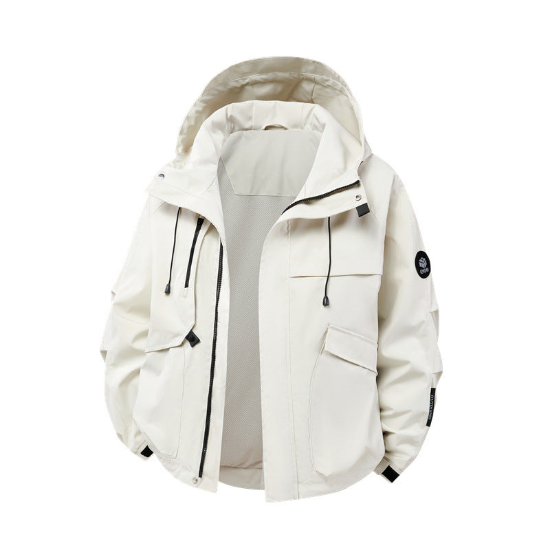 Herren technische Outdoor-Jacke mit Material und zahlreichen Reißverschlusstaschen ModeGeist