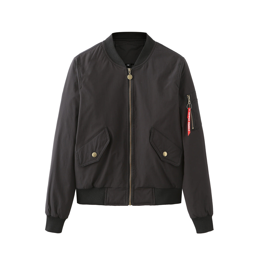 Damen modische Bomberjacke mit praktischen Seitentaschen und elastischen Bündchen ModeGeist