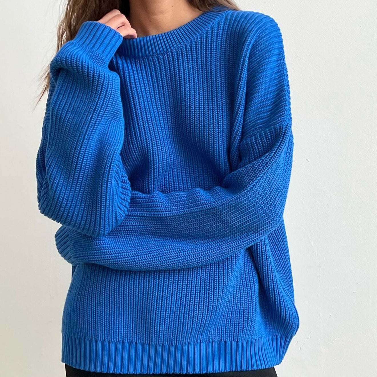 Damen Oversized Strickpullover mit strukturiertem Muster ModeGeist