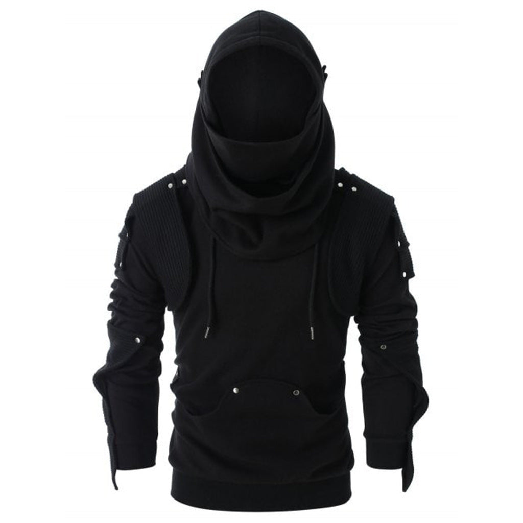 Herren stylischer Hoodie mit innovativem Kragen und praktischen Taschen ModeGeist