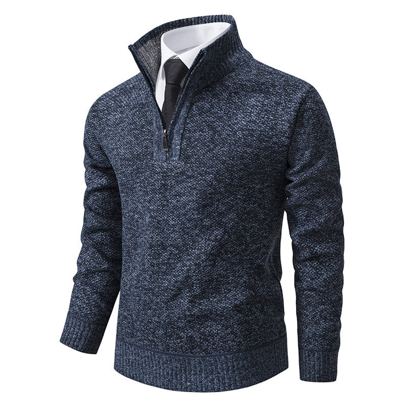 Herren Pullover mit modernem Reißverschluss und strukturierter Oberfläche ModeGeist