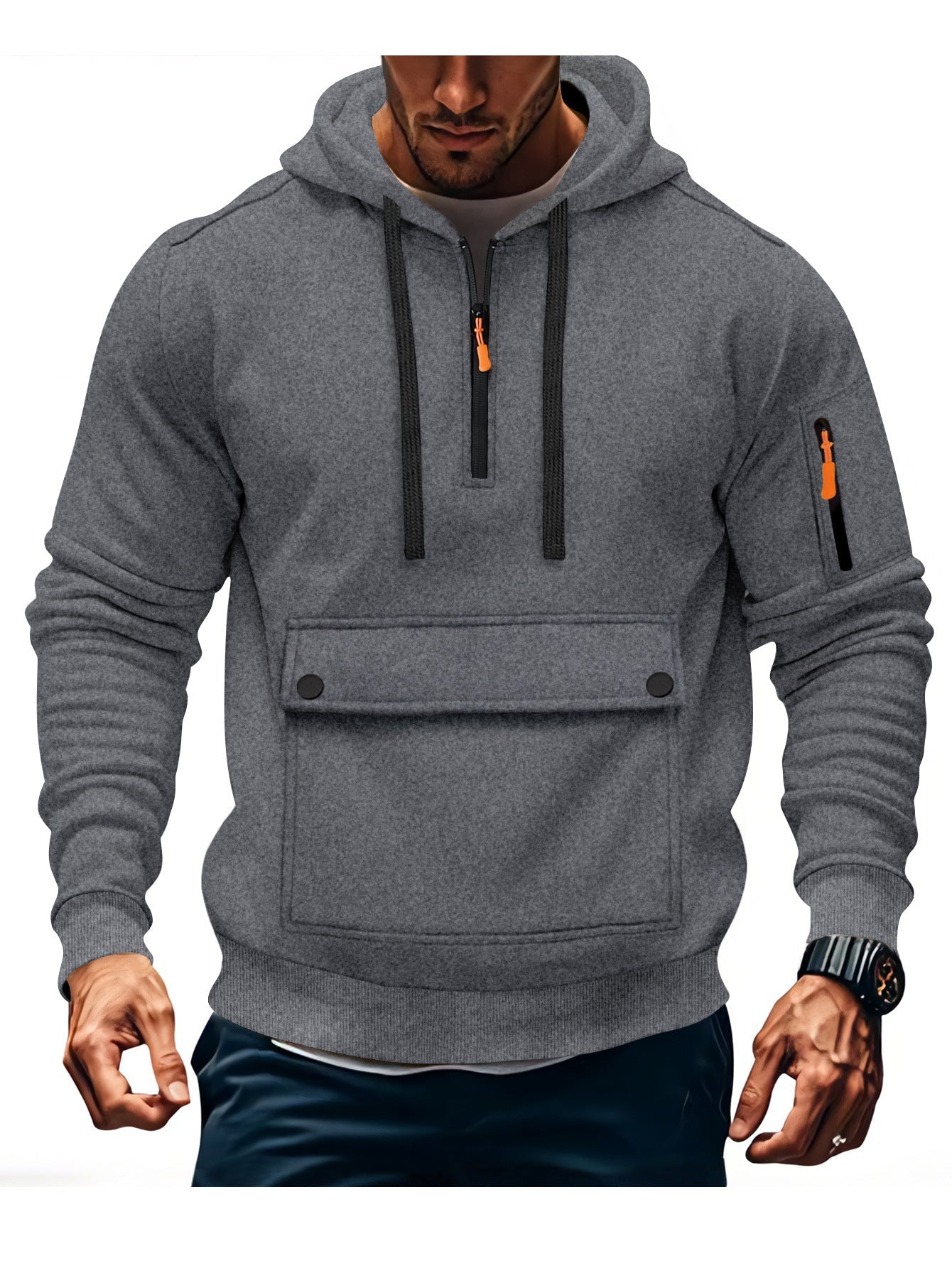 Herren lässige Kapuzenpullover mit praktischen Taschen ModeGeist