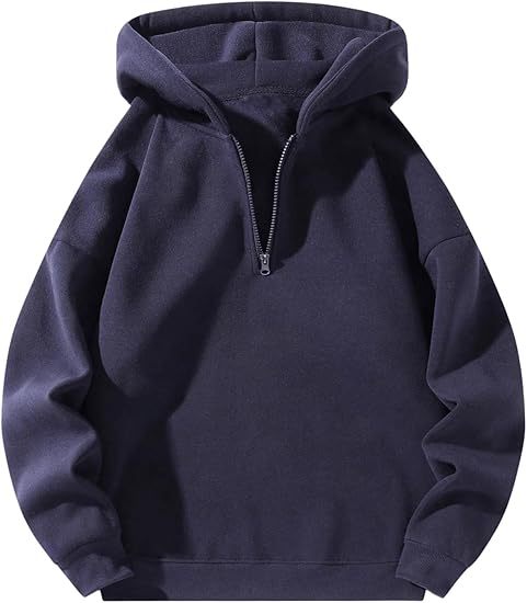 Herren sportlicher Kapuzenpullover mit halbem Reißverschluss ModeGeist
