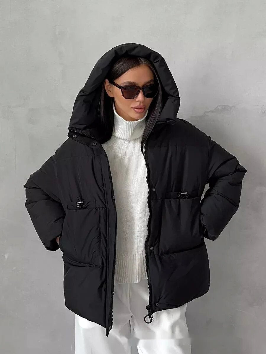 Damen Sportliche Winterjacke mit hohem Kragen und praktischen Taschen ModeGeist