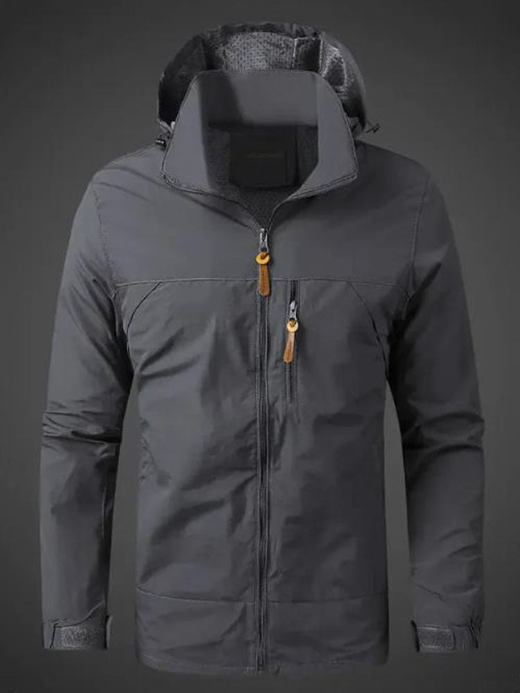 Herren Wetterfeste Funktionsjacke mit verstellbarer Kapuze ModeGeist