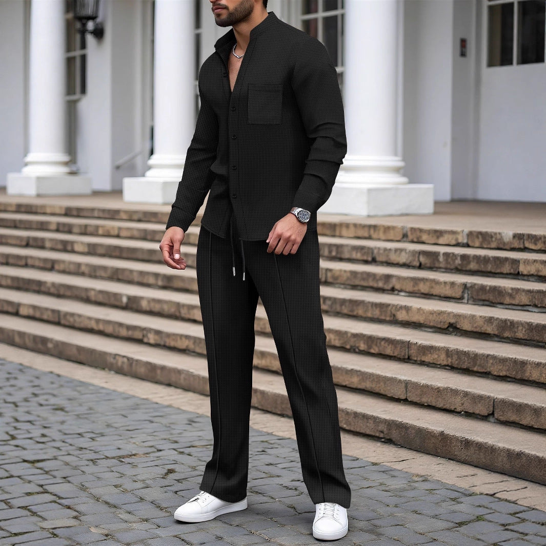 Herren elegante Karohose mit passendem Hemd ModeGeist