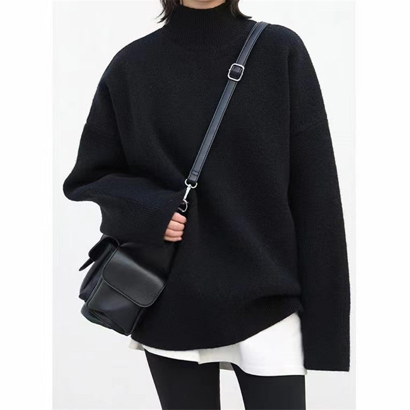 Damen Hochwertiger Rollkragenpullover mit oversized Schnitt und eleganten Ärmelabschlüssen ModeGeist