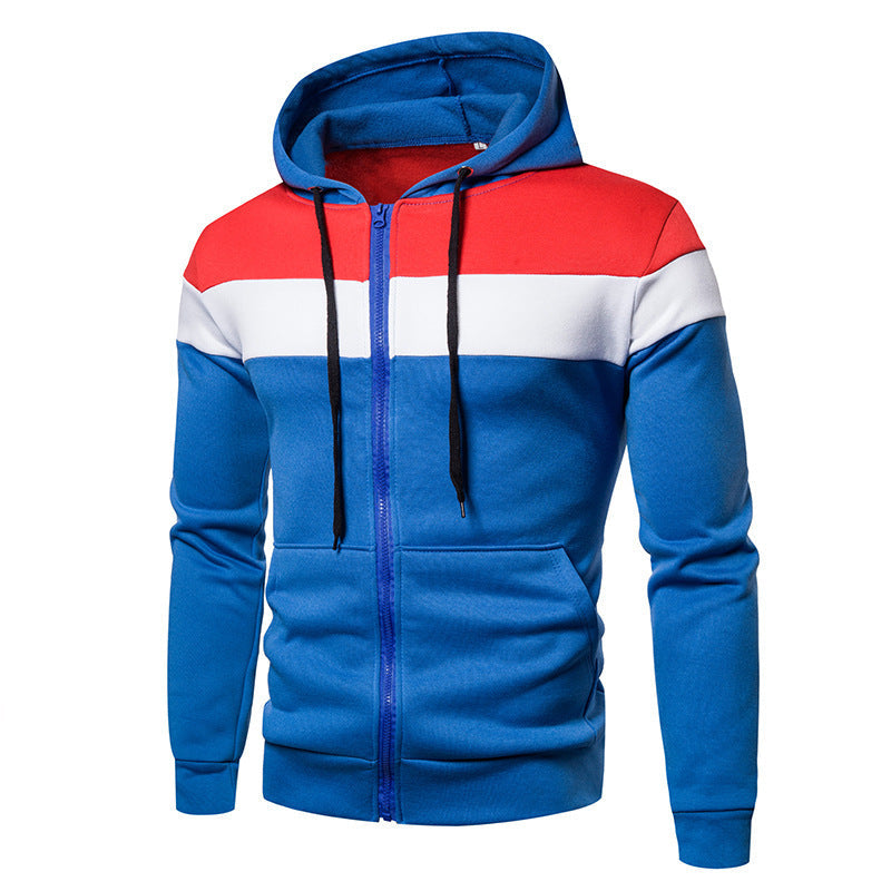 Herren sportliche Kapuzenjacke mit Farbblockdesign ModeGeist