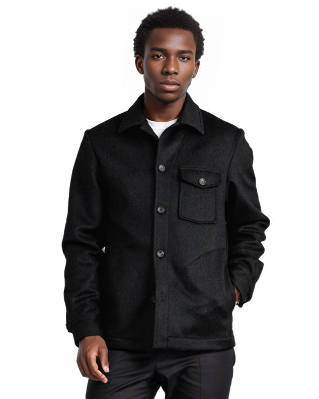 Herren elegante Bouclejacke mit praktischen Taschen ModeGeist