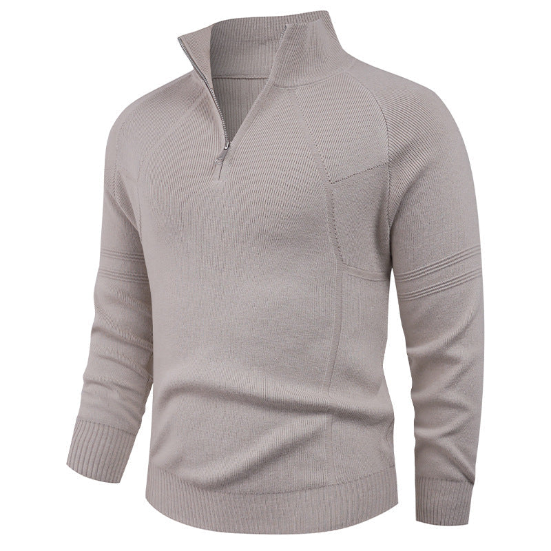 Herren Strickpullover mit modernem Reißverschluss und eleganter Struktur ModeGeist