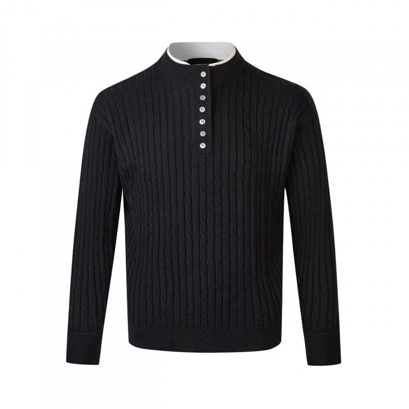 Herren Feinstrickpullover mit dekorativen Knopfdetails ModeGeist