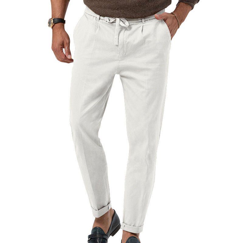 Herren Elegante Leinenhose mit elastischem Bund und praktischen Taschen ModeGeist