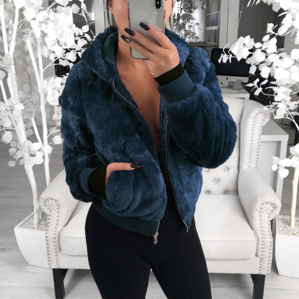 Damen Kunstfell Bomberjacke ModeGeist